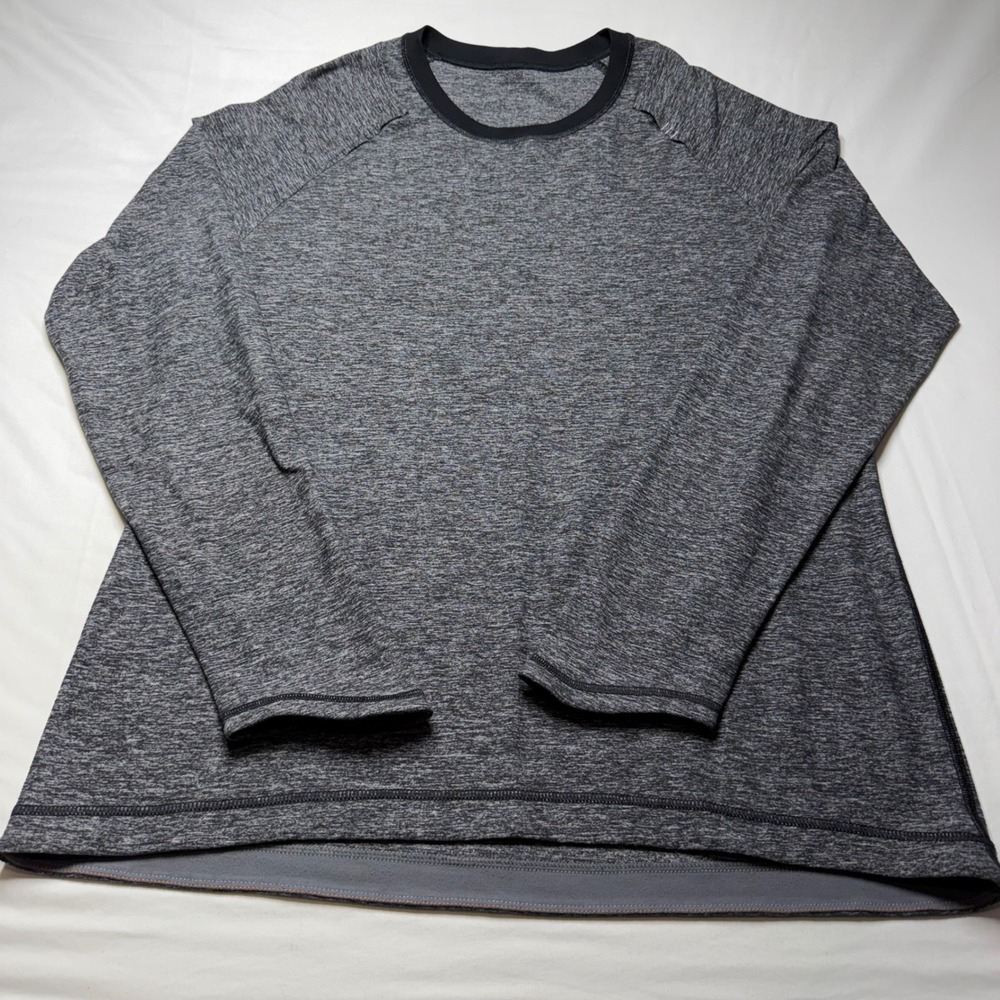 Lululemon Mens Metal Vent Tech Long Sleeve Shirt Heathered Gray Black XXL